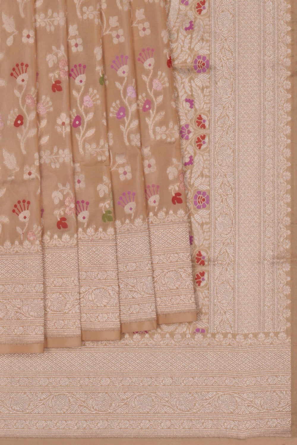 Image of Banarasi Brocade Off-White Saree