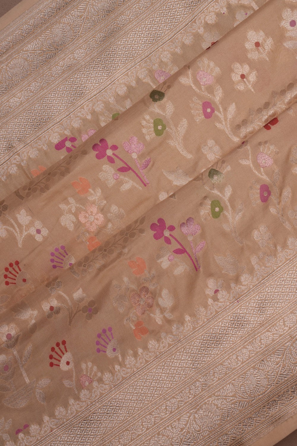 Image of Banarasi Brocade Off-White Saree