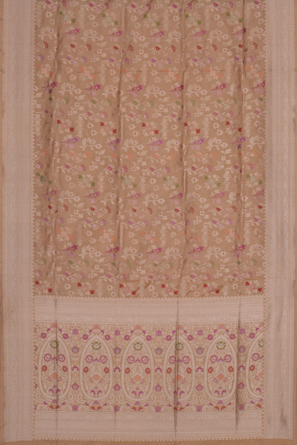 Image of Banarasi Brocade Off-White Saree