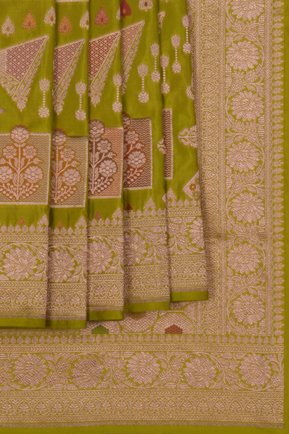 Banarasi Brocade Green Saree
