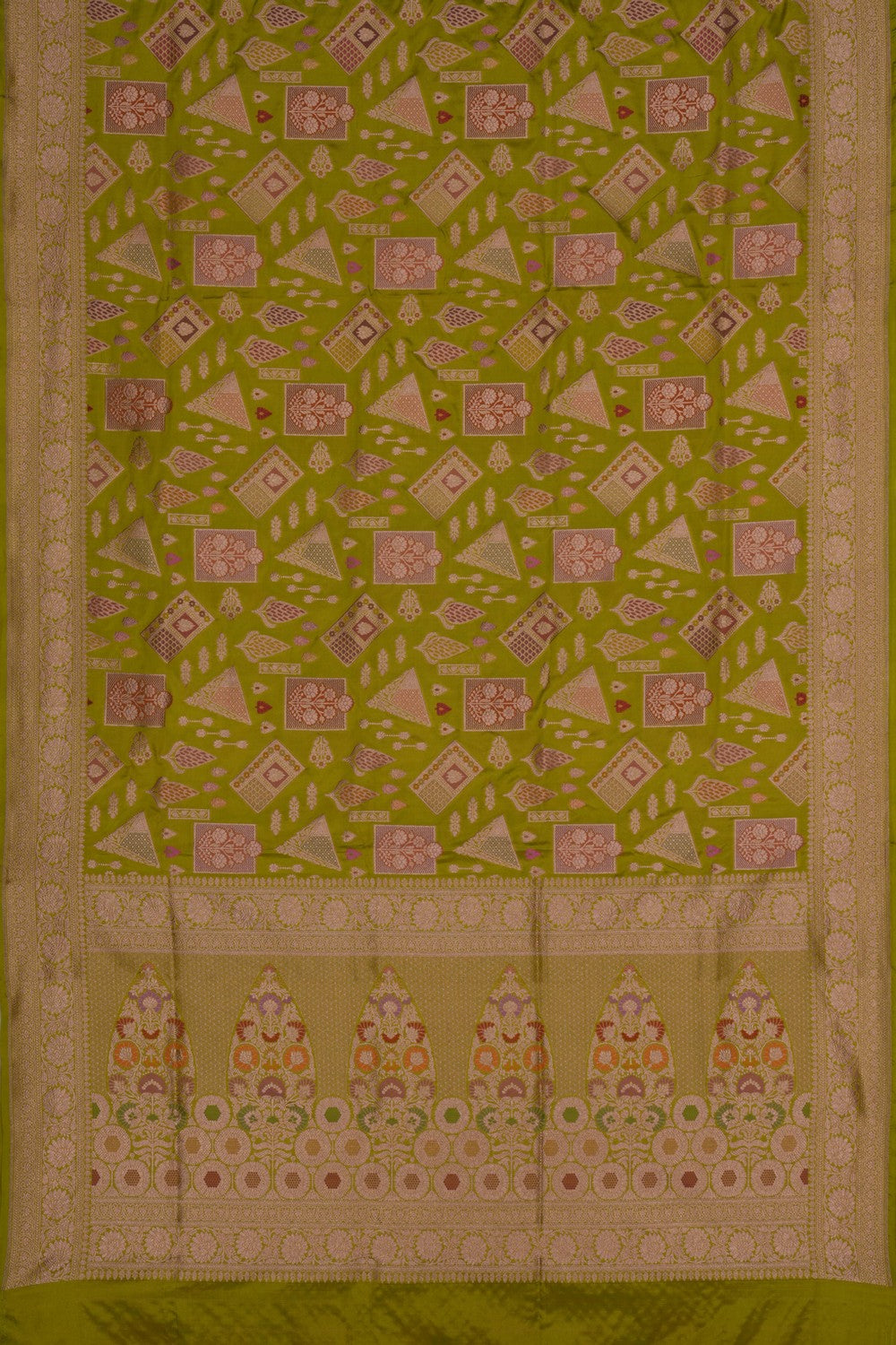 Banarasi Brocade Green Saree