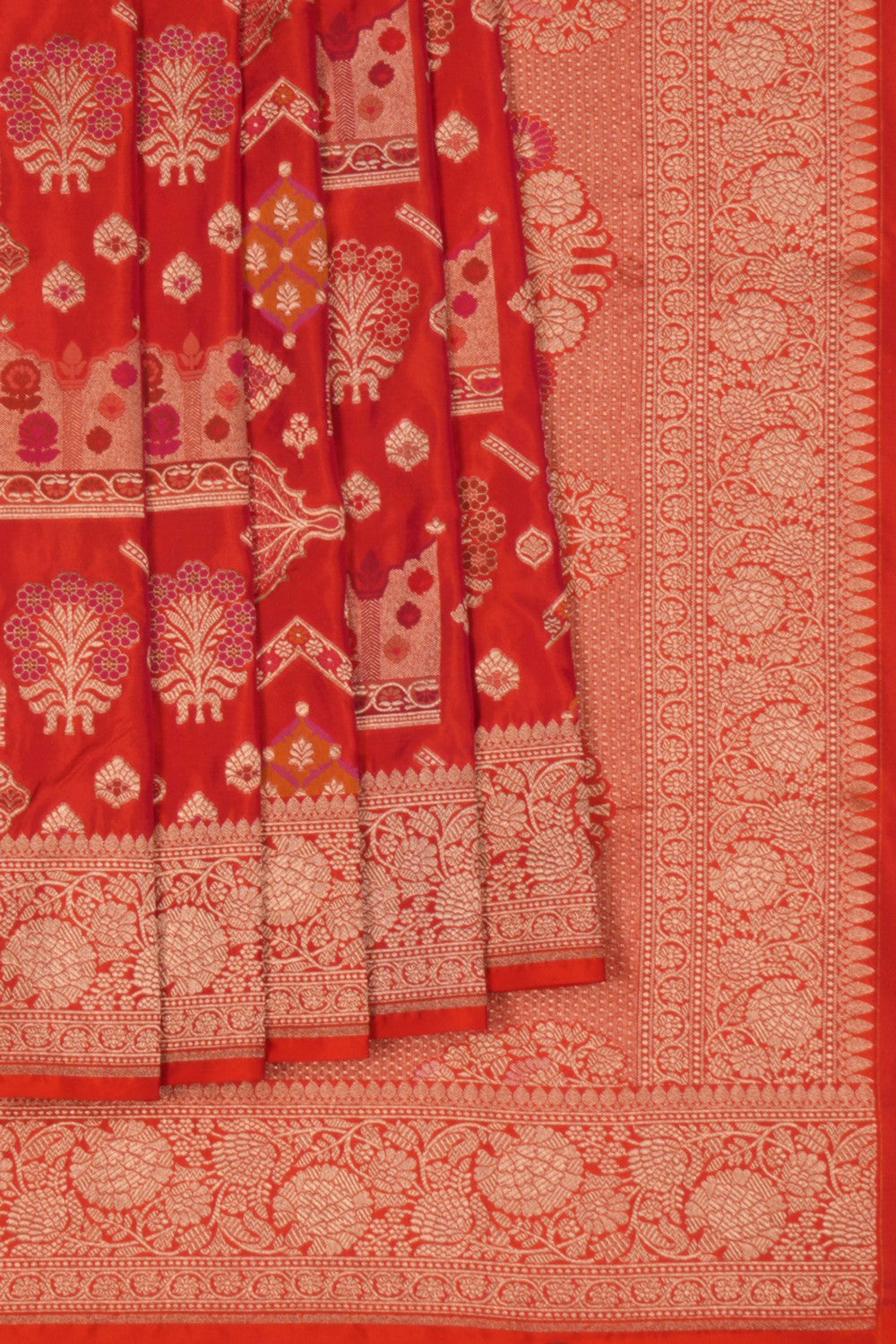 Image of Banarasi Brocade Fuchsia Pink Saree