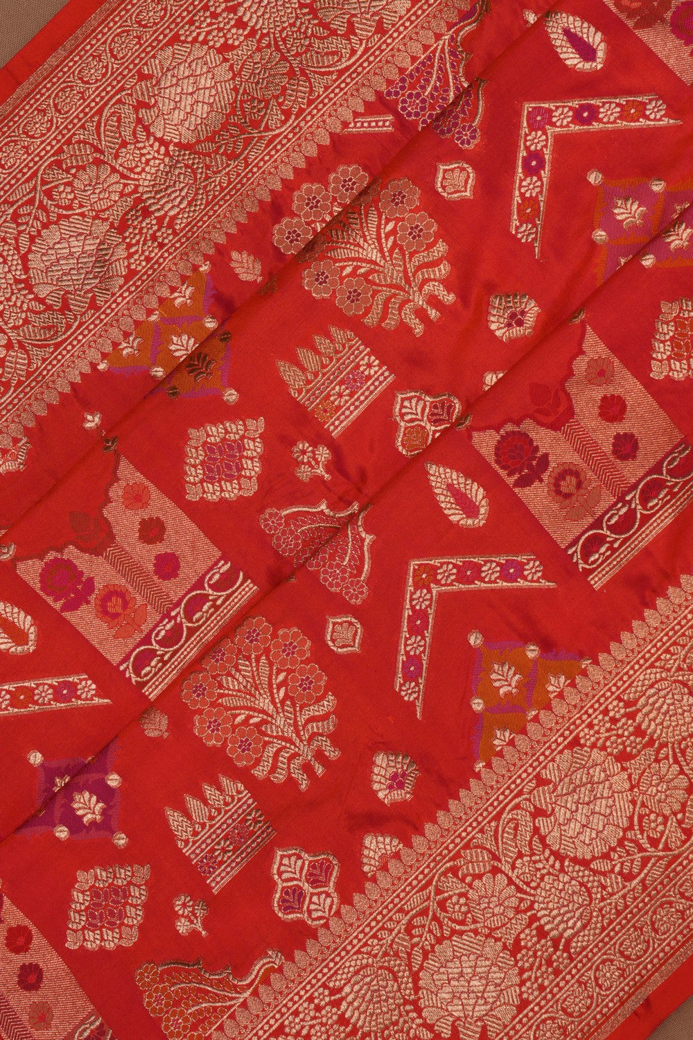 Image of Banarasi Brocade Fuchsia Pink Saree