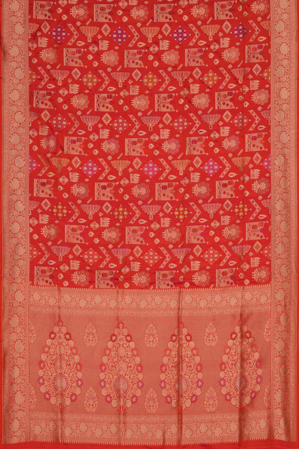 Image of Banarasi Brocade Fuchsia Pink Saree