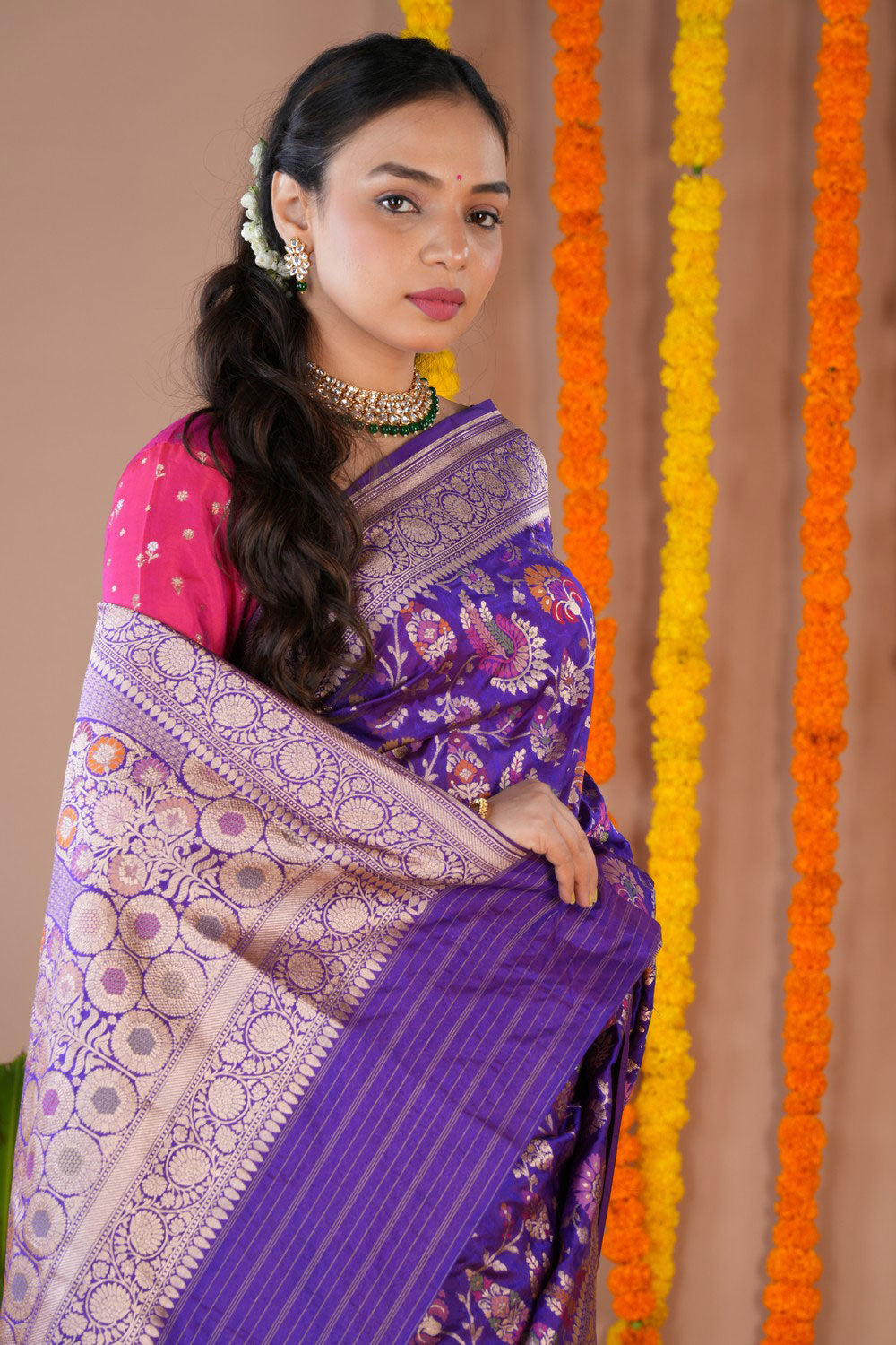 Image of Banarasi Purple Saree