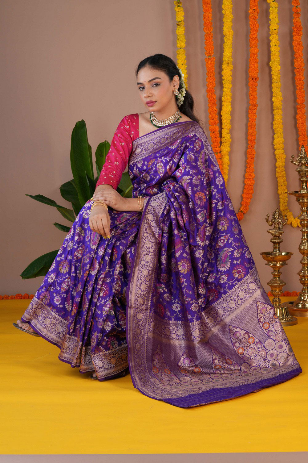 Image of Banarasi Purple Saree