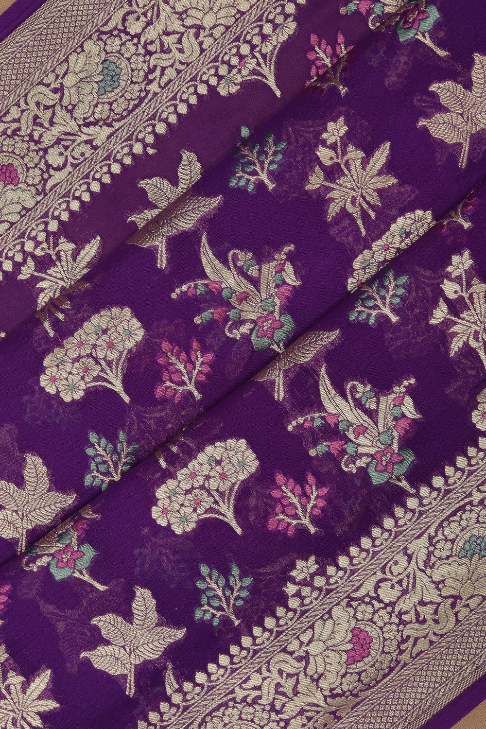 Image of Banarasi Georgette Purple Saree