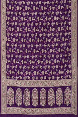 Image of Banarasi Georgette Purple Saree