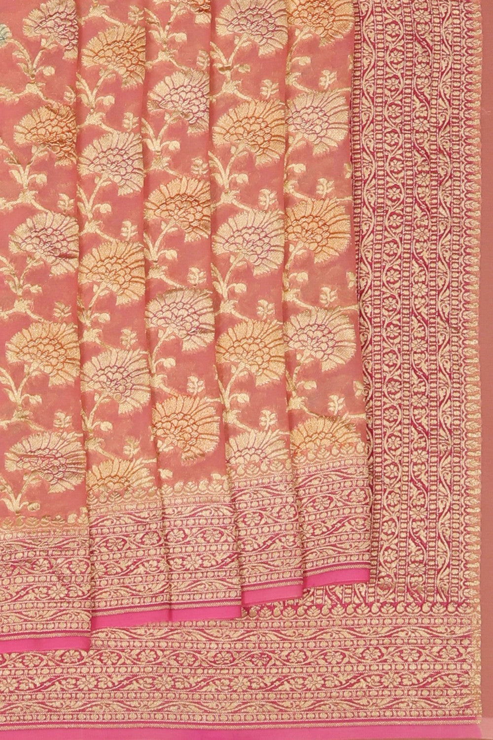 Image of Banarasi Georgette Pink Saree
