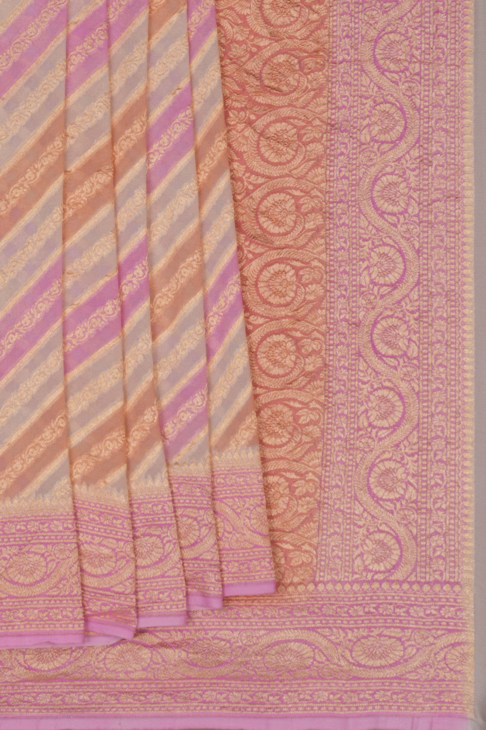 Image of Banarasi Georgette Off-White Saree