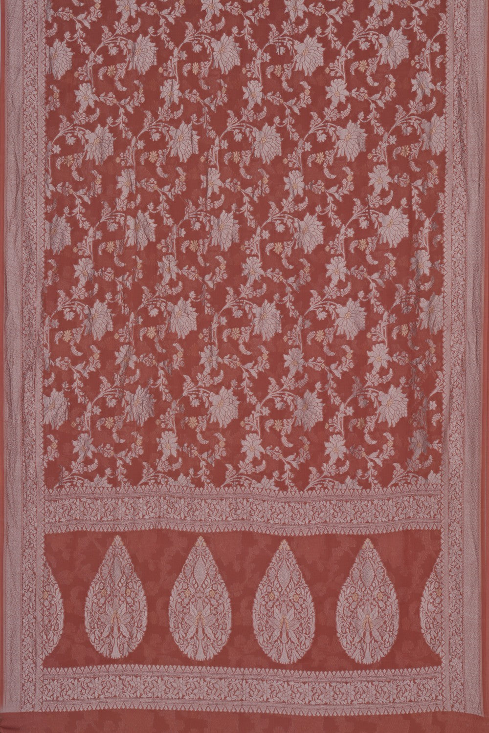 Banarasi Chiffon Peach Saree