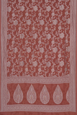 Image of Banarasi Chiffon Peach Saree