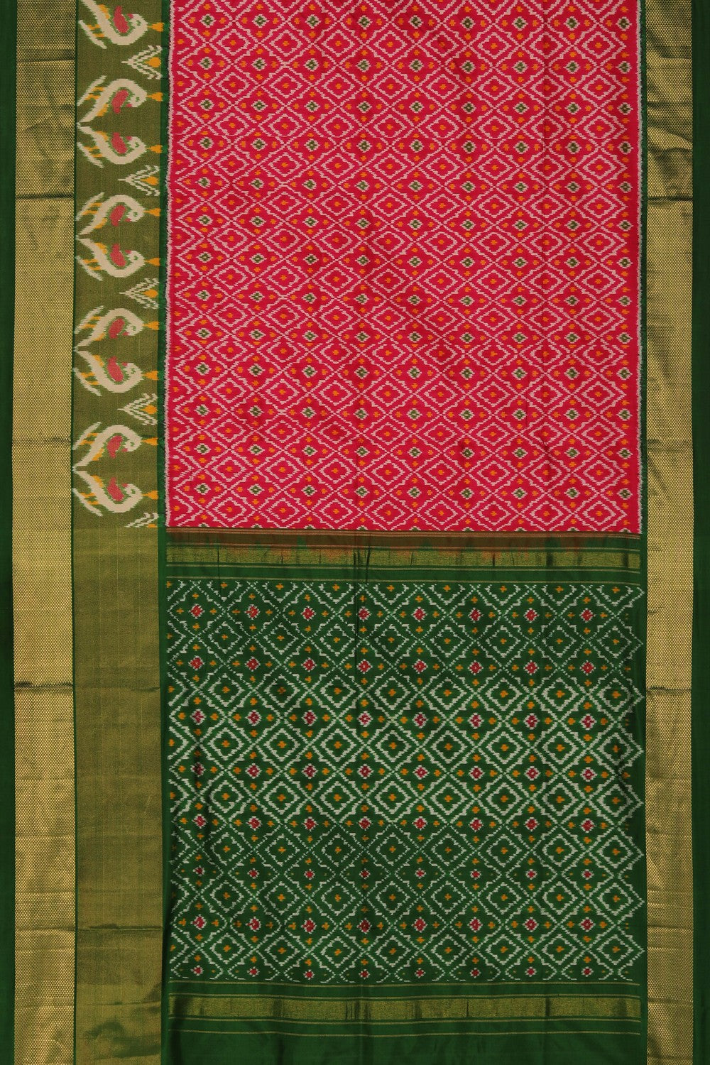 Pochampally Ikat Silk Pink Saree