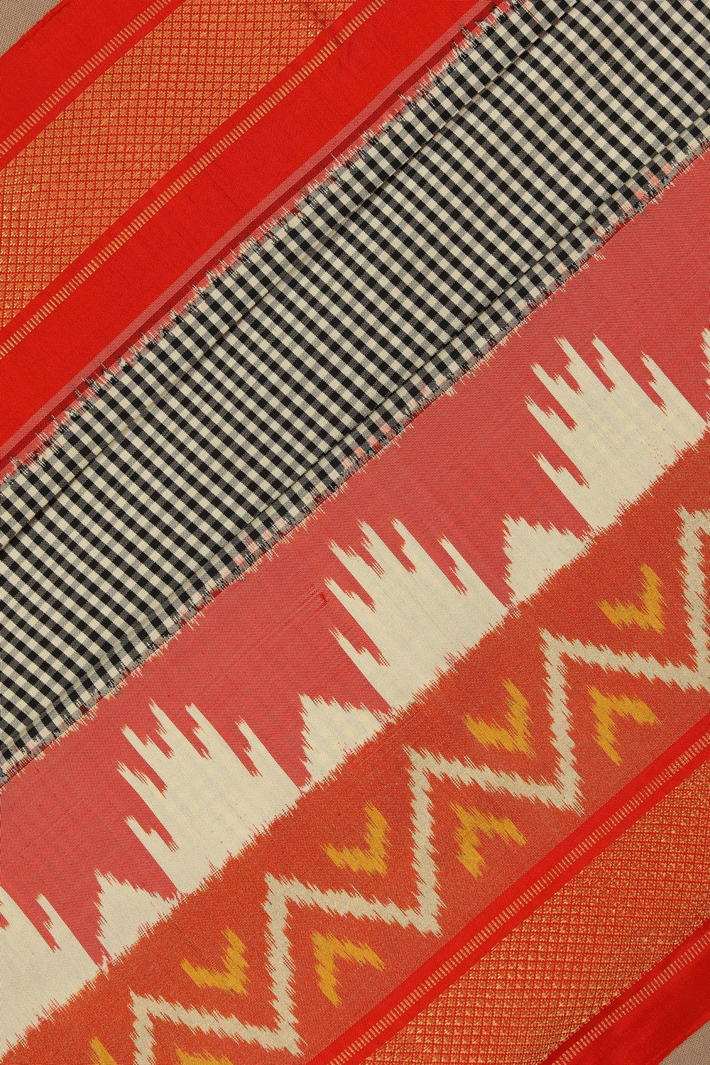 Pochampally Ikat Silk Black Saree
