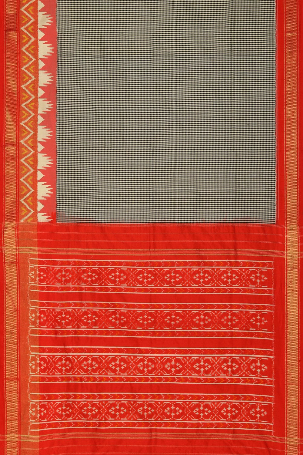 Pochampally Ikat Silk Black Saree
