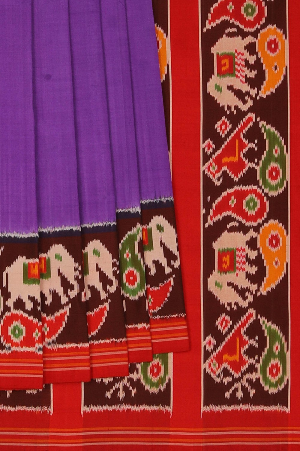 Image of Pochampally Ikat Silk Purple Saree
