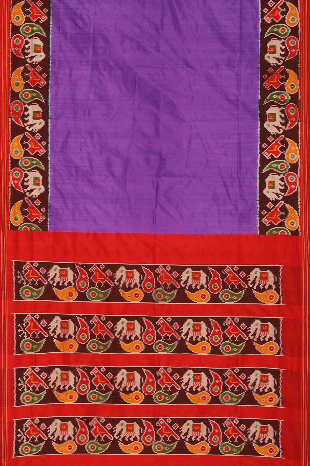 Image of Pochampally Ikat Silk Purple Saree