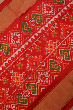 Image of Pochampally Ikat Silk Red Saree