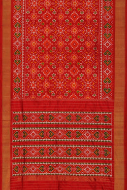 Image of Pochampally Ikat Silk Red Saree