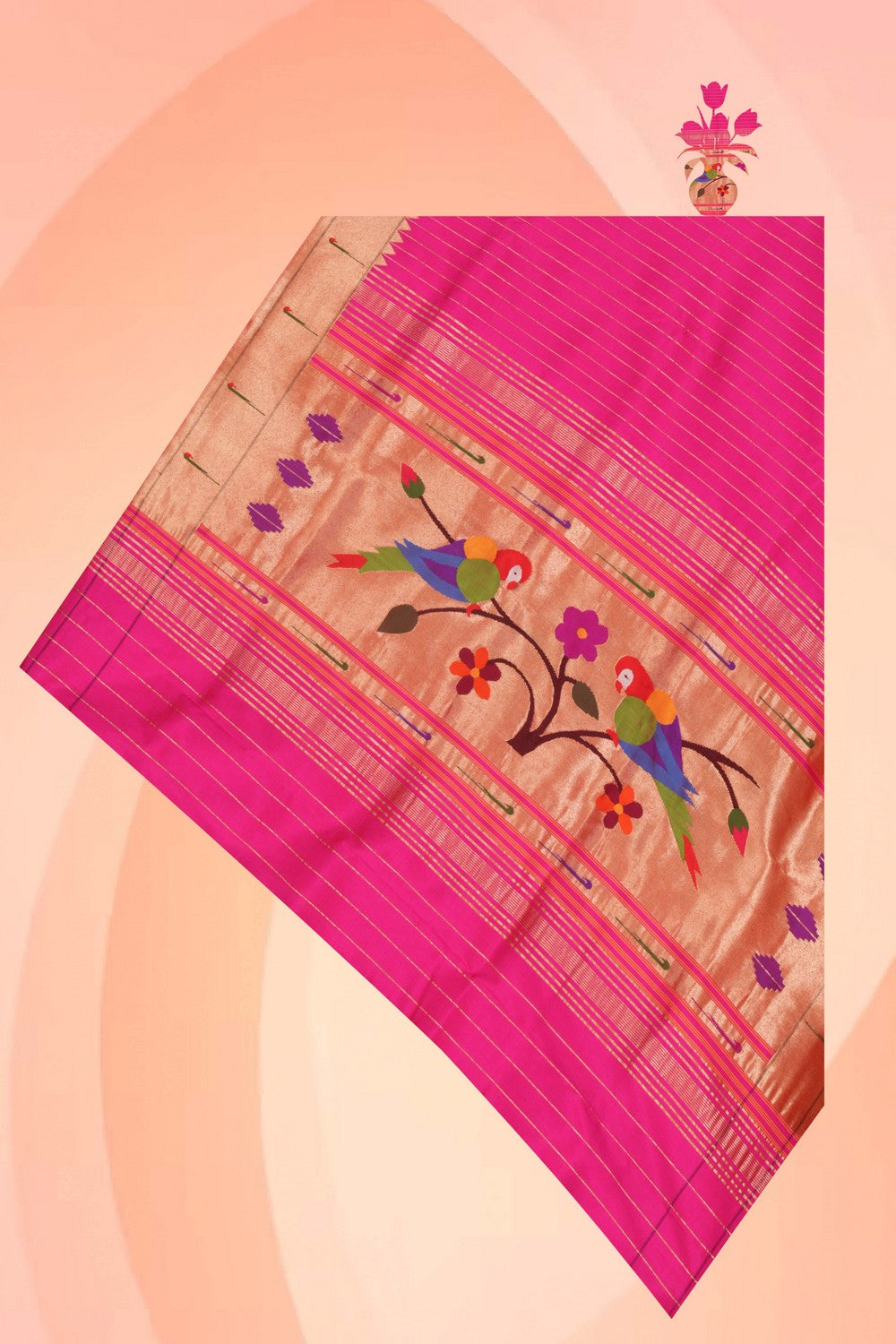 Image of Paithani Silk Pink Dupatta