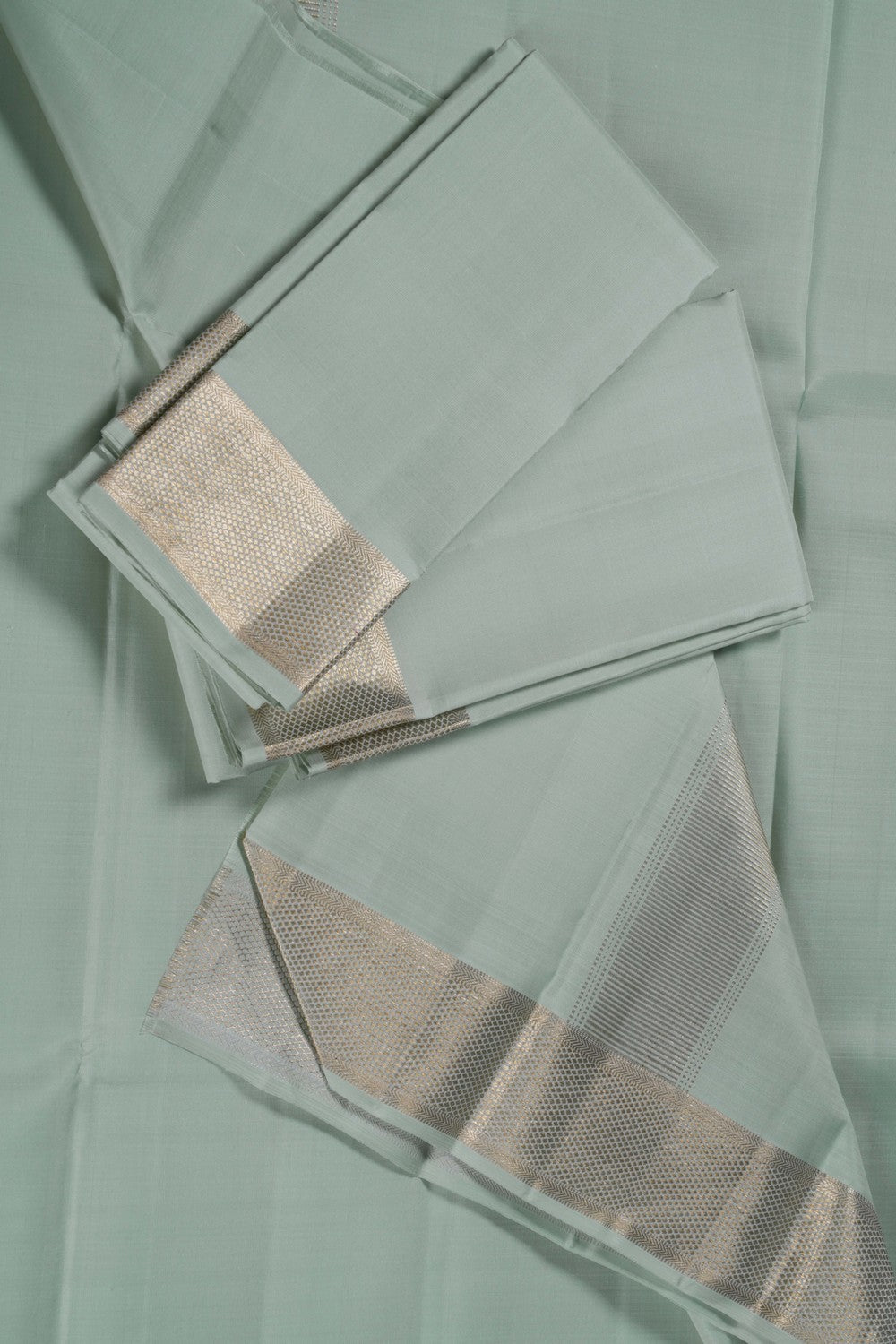 Arani Silk Pastel Green Dhoti With Kanduva (8 X 4)