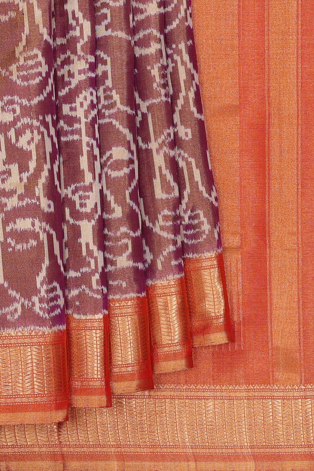 Image of Rajkot Patola Tissue Dark Lavender Saree