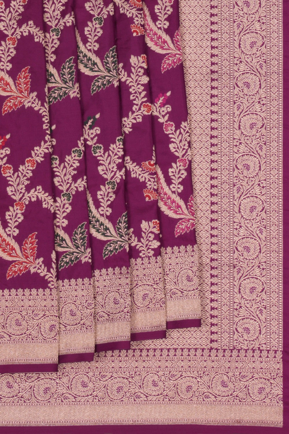 Image of Banarasi Katan Purple Saree