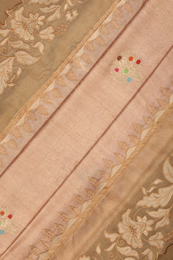 Image of Tussar Embroidery Saree