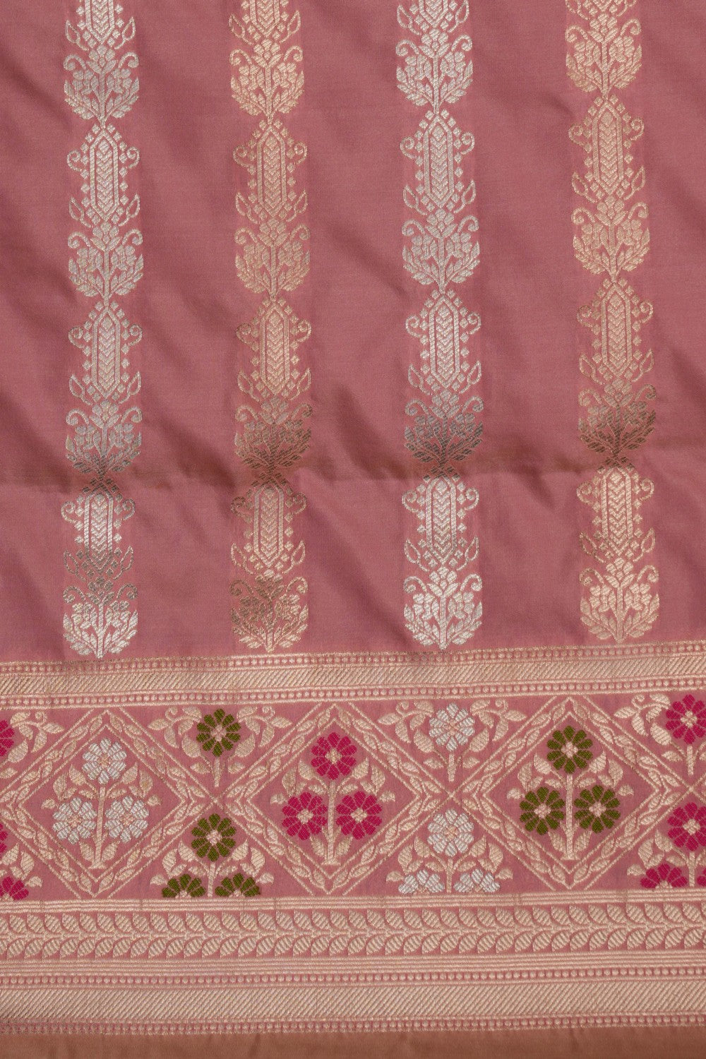 Image of Banarasi Coral Pink Saree