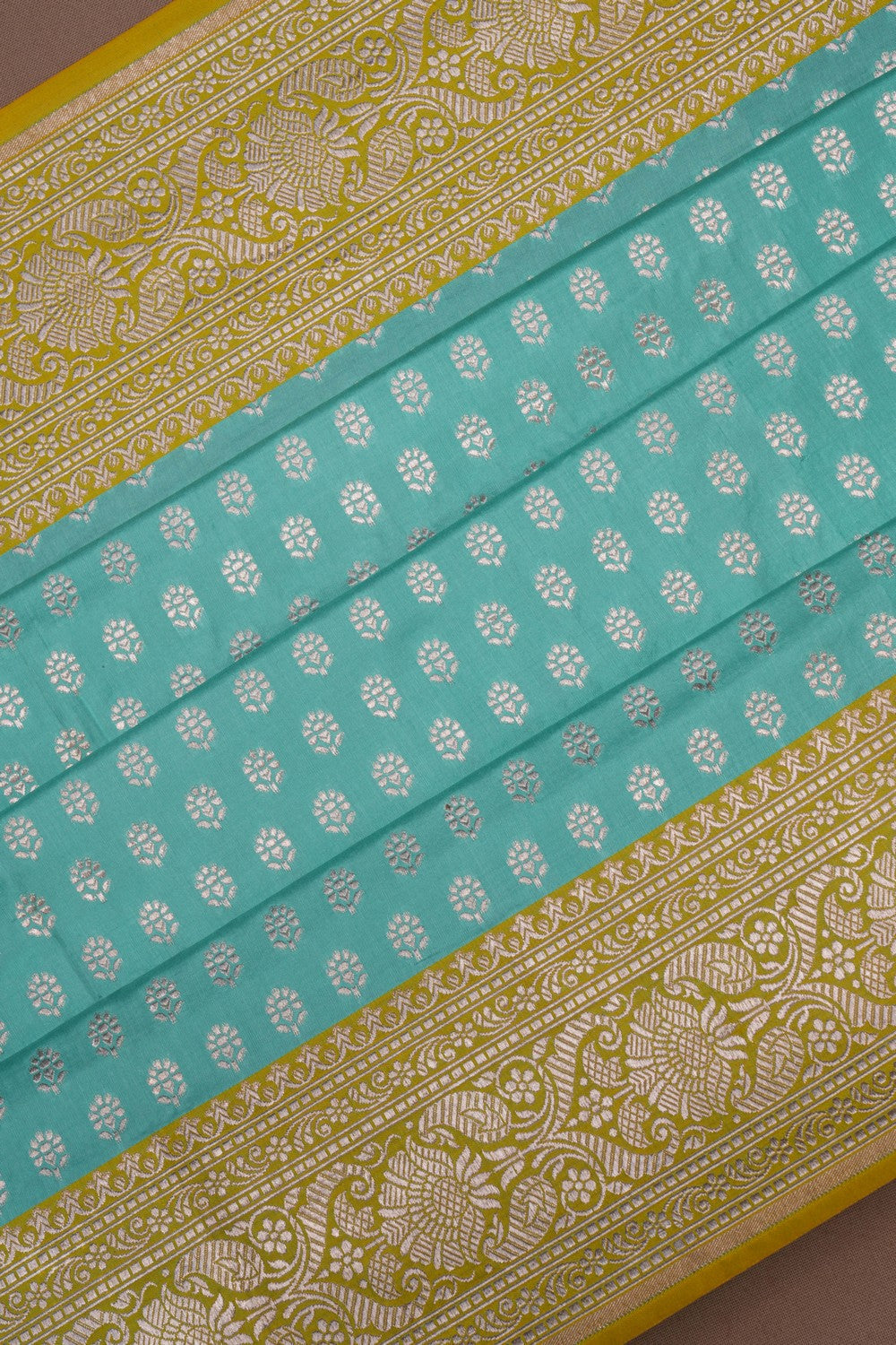 Image of Banarasi Turquoise Green Saree