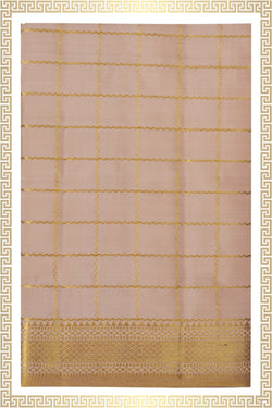 Image of Arani Silk Beige Dhoti With Kanduva (8 X 4)