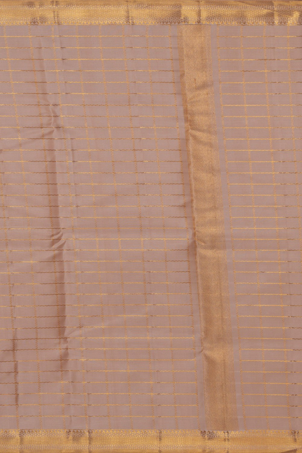 Image of Arani Silk Beige Dhoti With Kanduva (8 X 4)