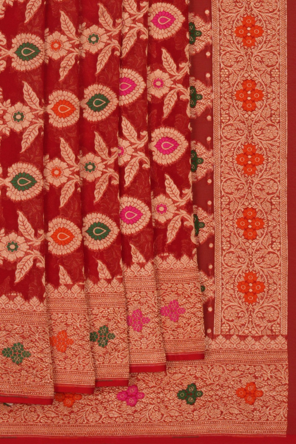 Image of Banarasi Georgette Red Saree