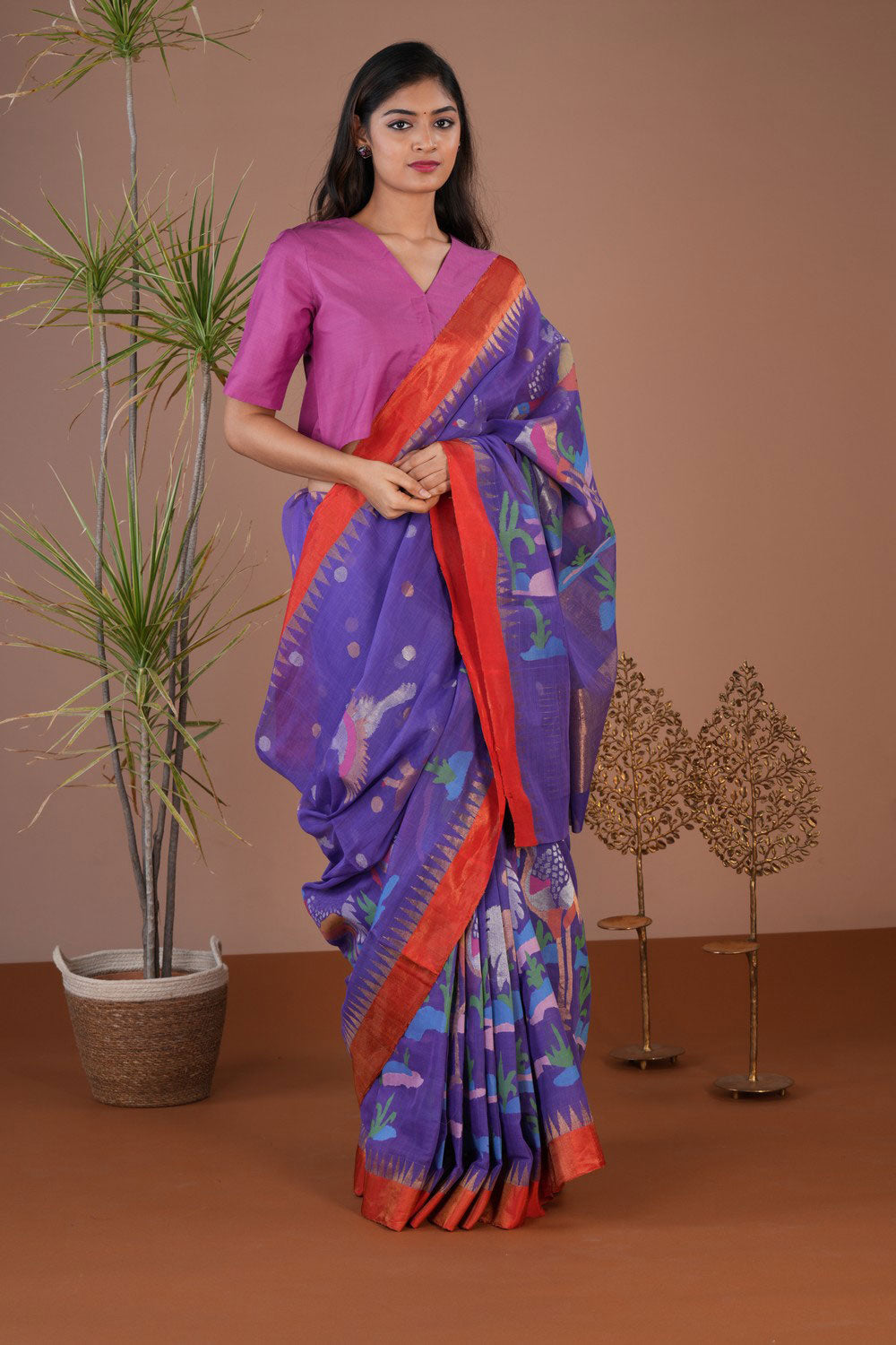 Image of Uppada Handspun Cotton Saree