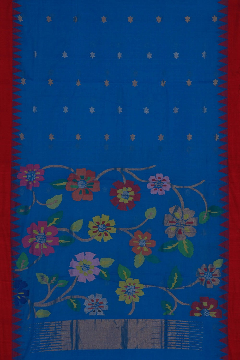Image of Ponduru Cotton Blue Saree