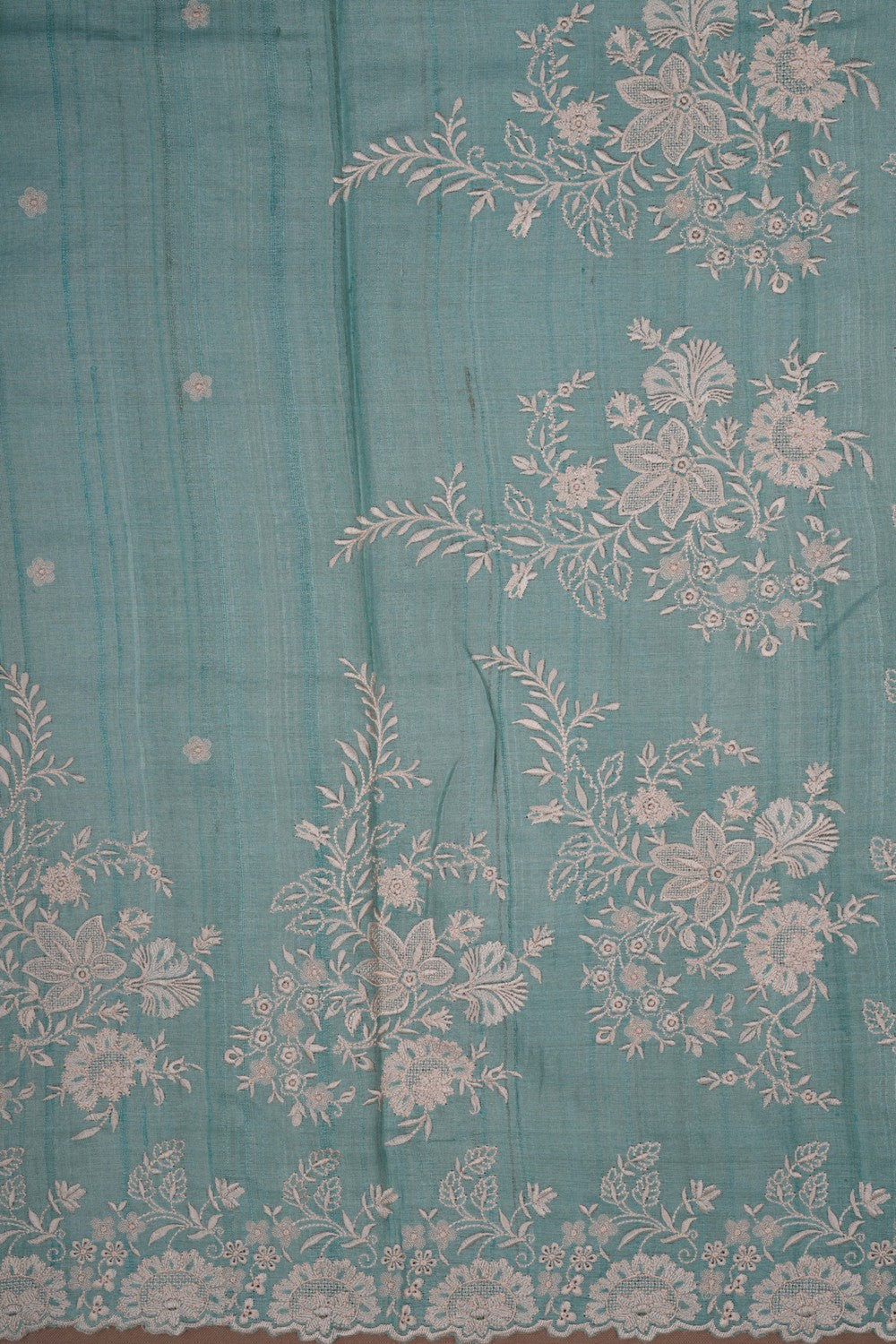 Image of Tussar Silk Embroidery Saree