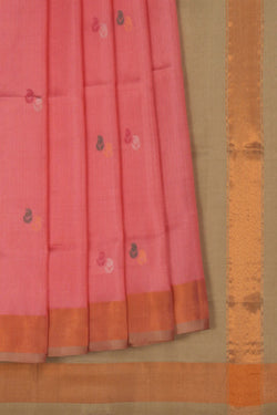 Image of Uppada Coral Pink Saree