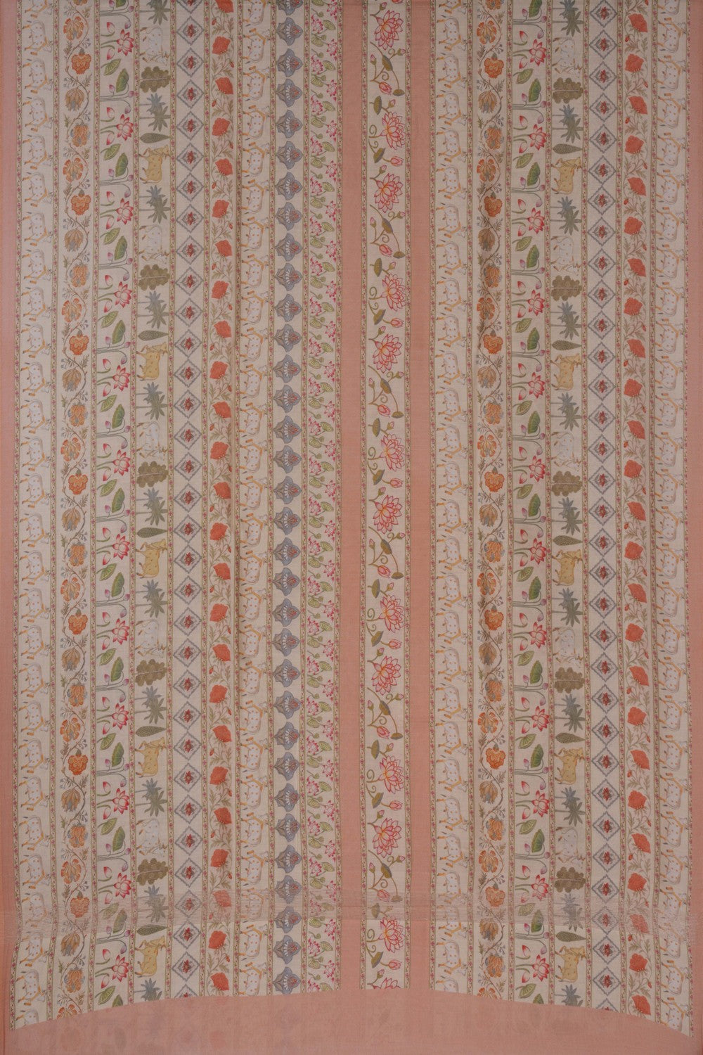 Chanderi Pichwai Printed Unstitched Dress Material (3 Pcs Set)