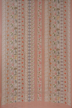 Image of Chanderi Pichwai Printed Unstitched Dress Material (3 Pcs Set)