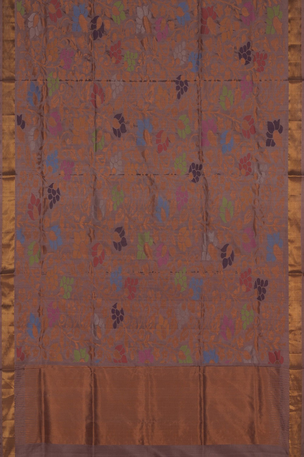 Image of Uppada Beige Silk Saree