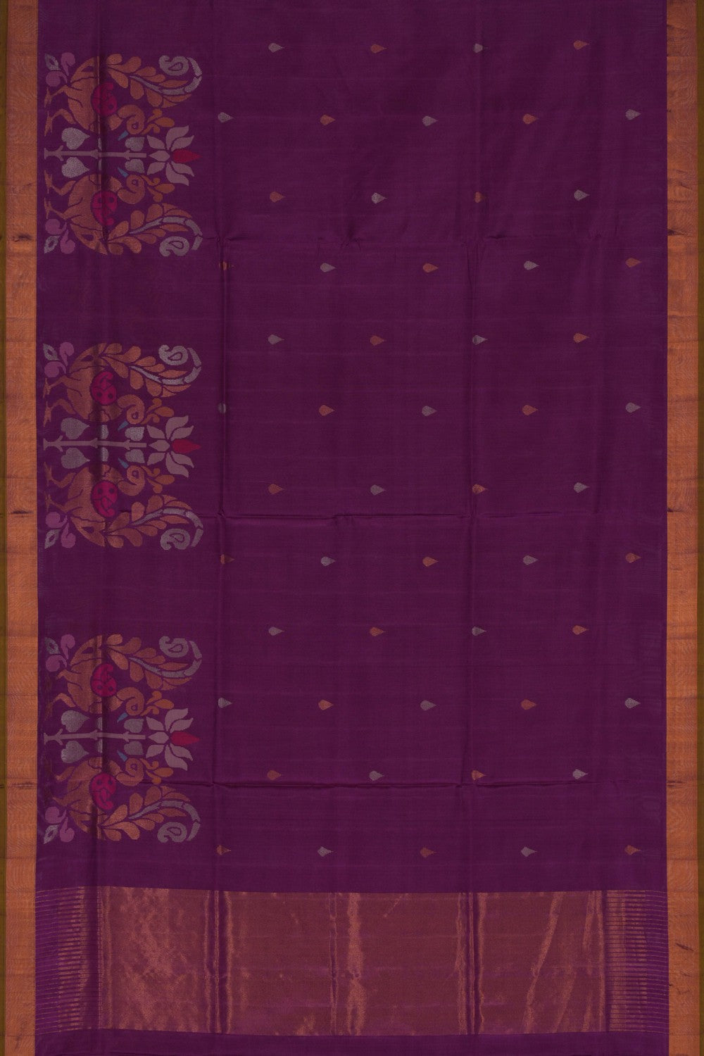 Image of Uppada Purple Silk Saree