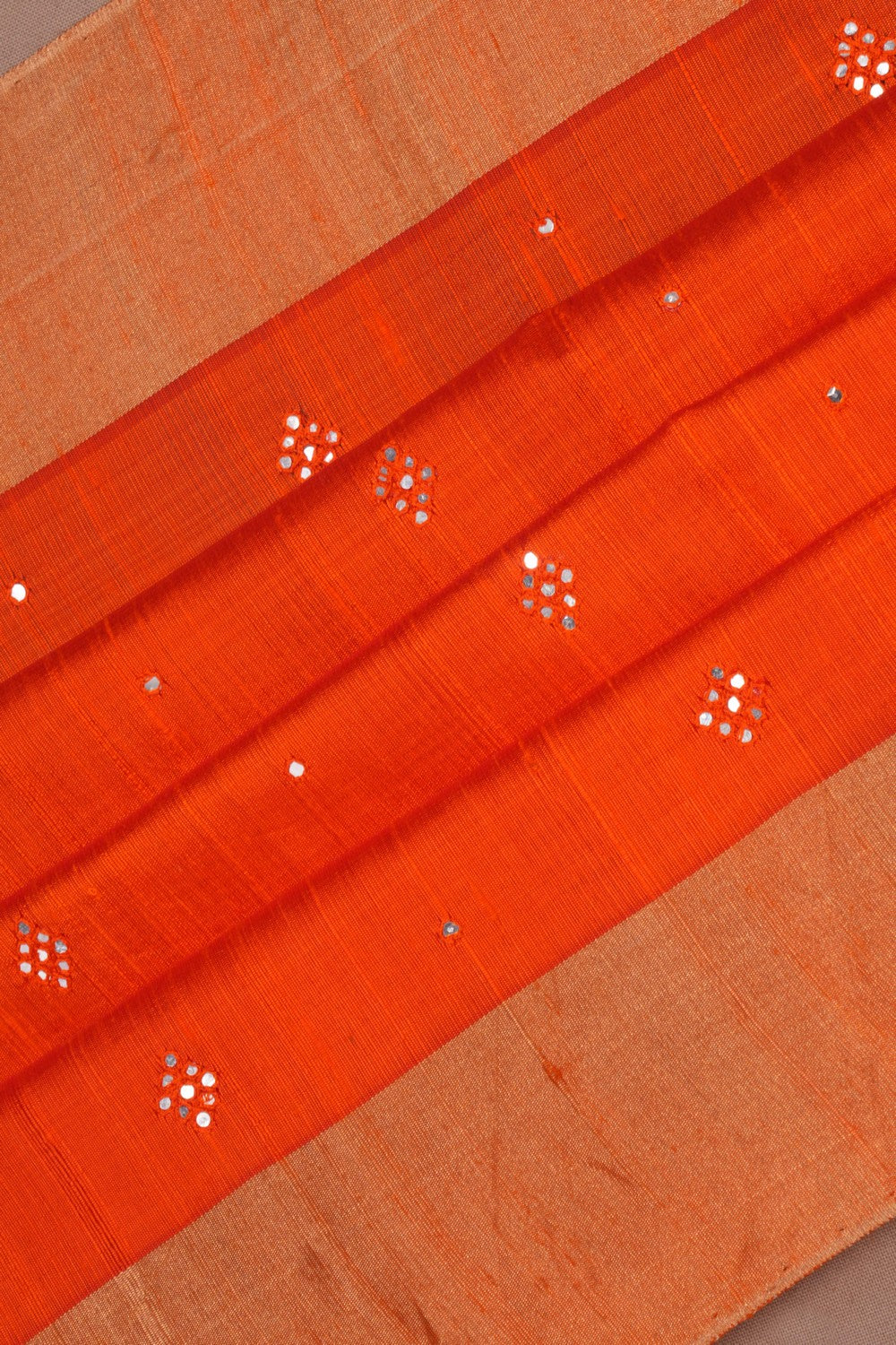 Image of Dupion Silk Orange Saree