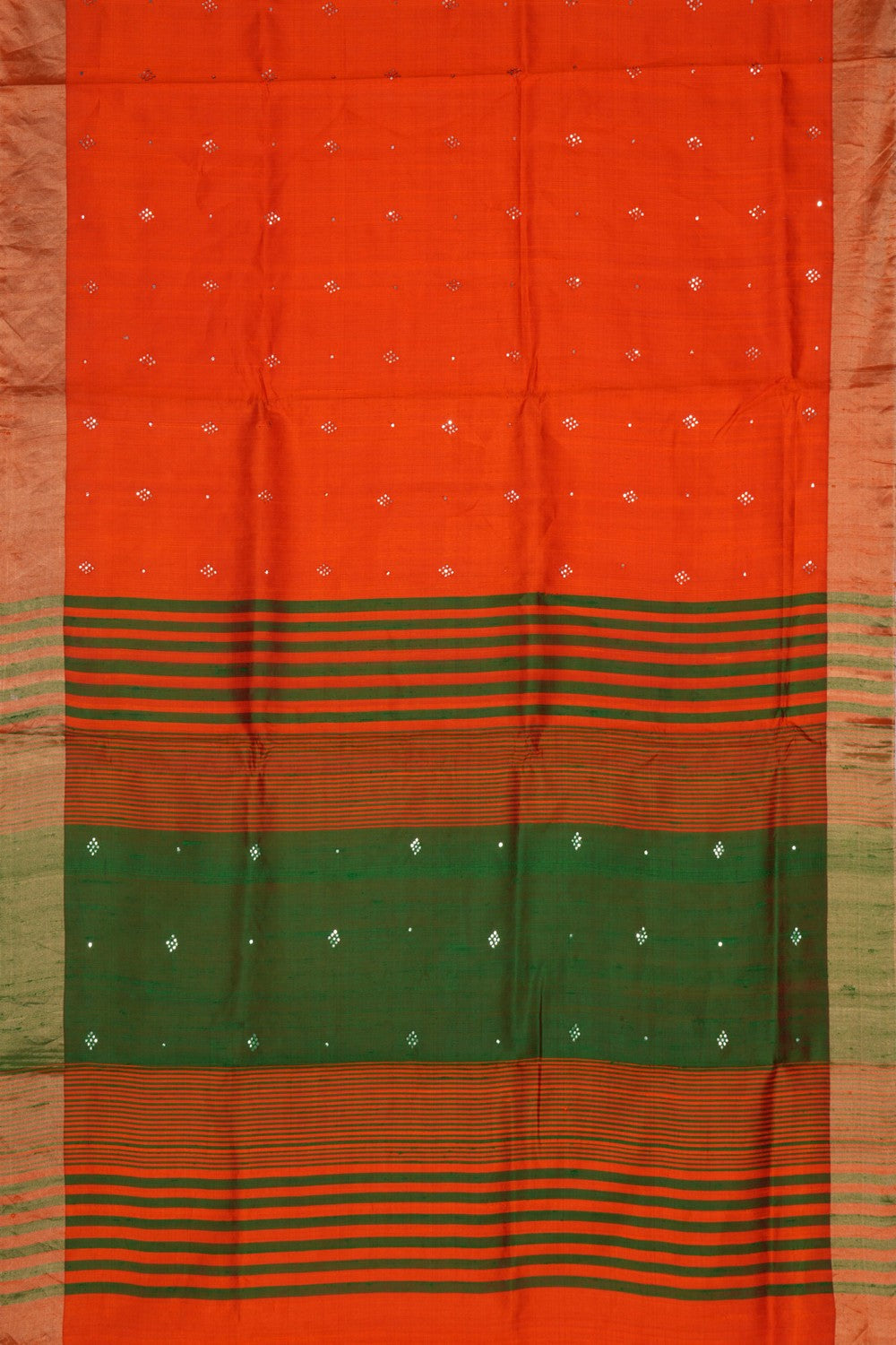 Image of Dupion Silk Orange Saree