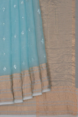 Image of Chanderi Pastel Blue Saree