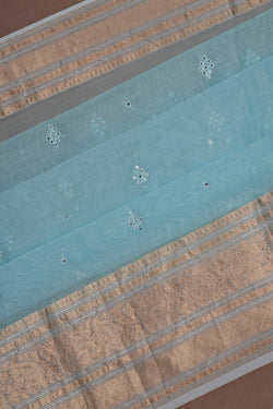 Image of Chanderi Pastel Blue Saree