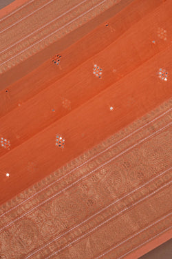 Image of Chanderi Orange Saree