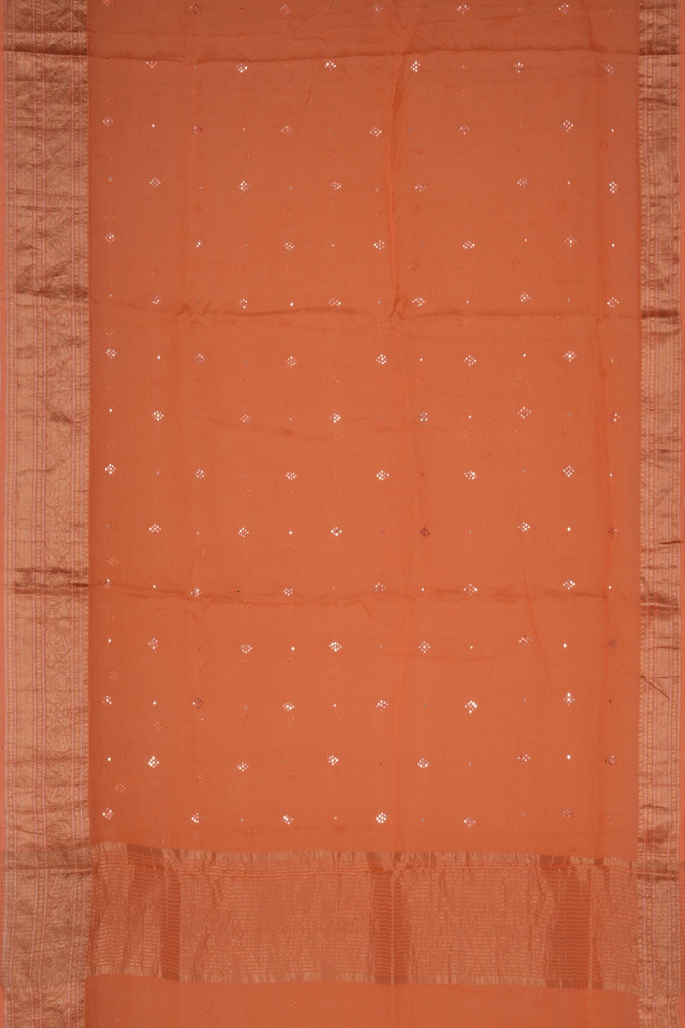 Chanderi Orange Saree