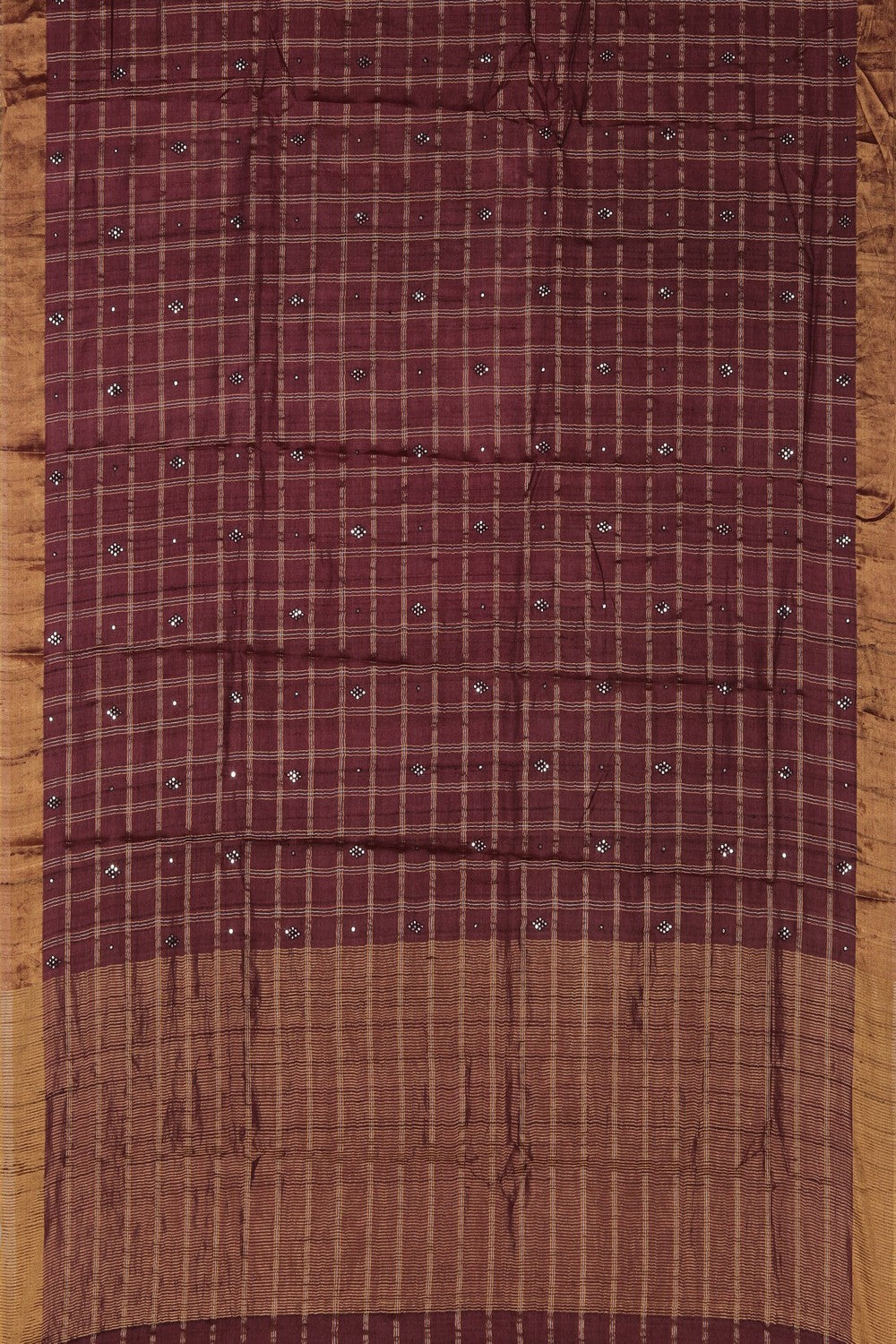 Image of Tussar Silk Deep Wine Purple Saree