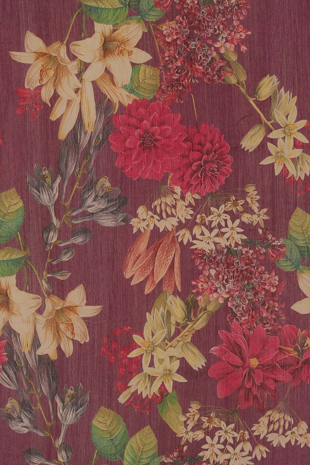 Image of Tussar Silk Deep Wine Purple Saree