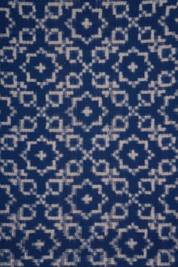Image of Pochampally Ikat Cotton Royal Blue Saree